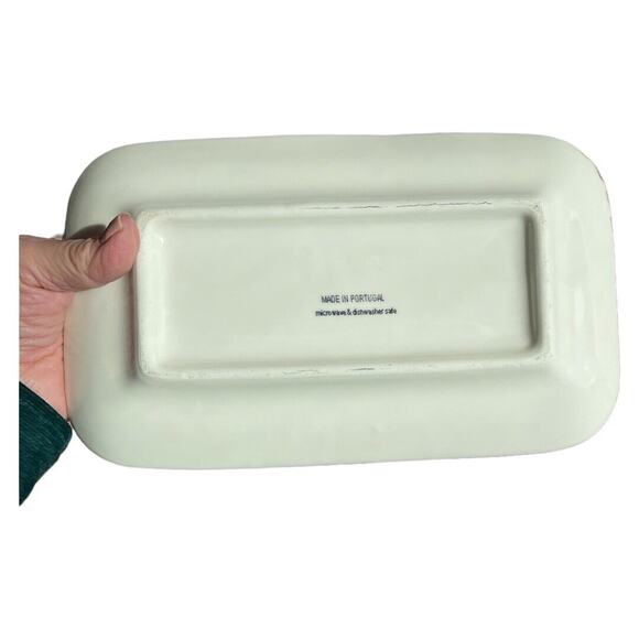 Ceramic Made in Portugal Honeybees 9.75” x 6” Tidbit Tray - Picture 4 of 7